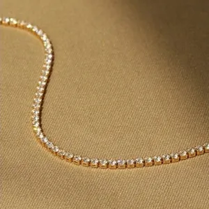Minimalist Gypsophila Zircon Necklace