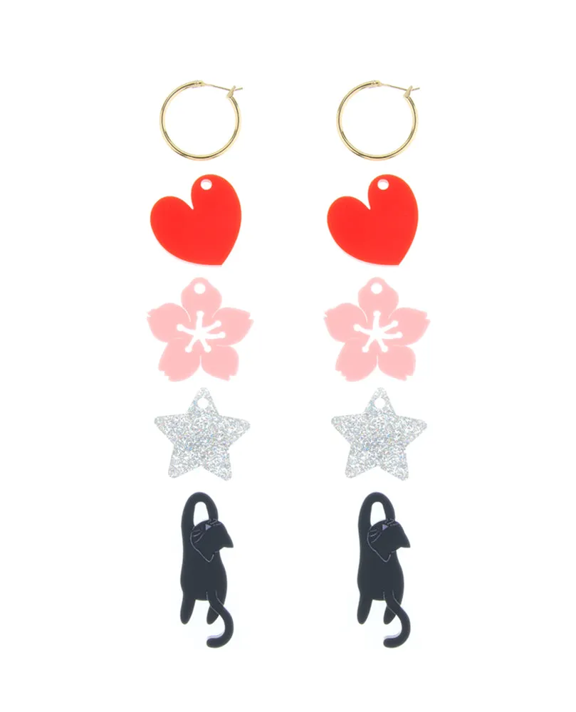 Mix and Match Charm Hoop Earrings