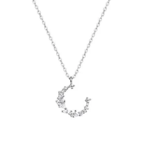 Moon Shape Crystal Necklace
