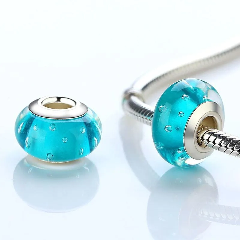 Multicolor Floral Murano Glass Charm Beads