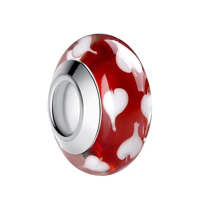 Multicolor Floral Murano Glass Charm Beads