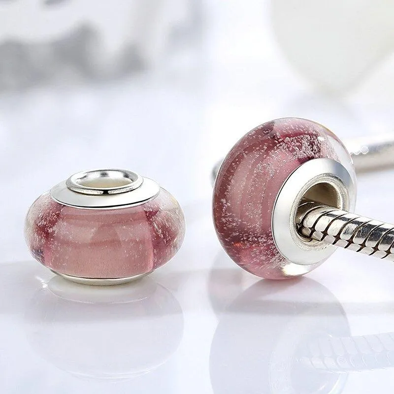 Multicolor Floral Murano Glass Charm Beads