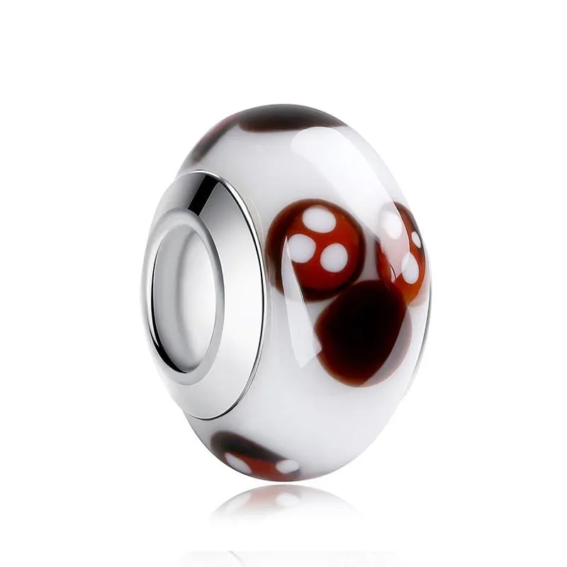 Multicolor Floral Murano Glass Charm Beads