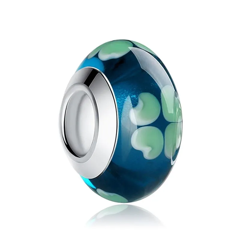 Multicolor Floral Murano Glass Charm Beads