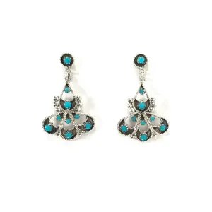 Murray and Arlene Tsattie Turquoise Petit Point Dangle Earrings