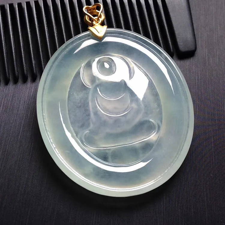 Natural Jade Pendant Jadeite Buddha Pendant PT379