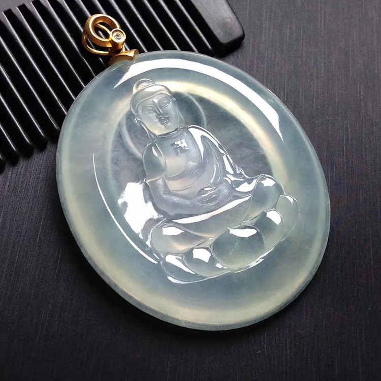 Natural Jade Pendant Jadeite Buddha Pendant PT379
