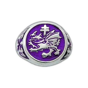 Order of The Dragon Signet Ring - Enameled