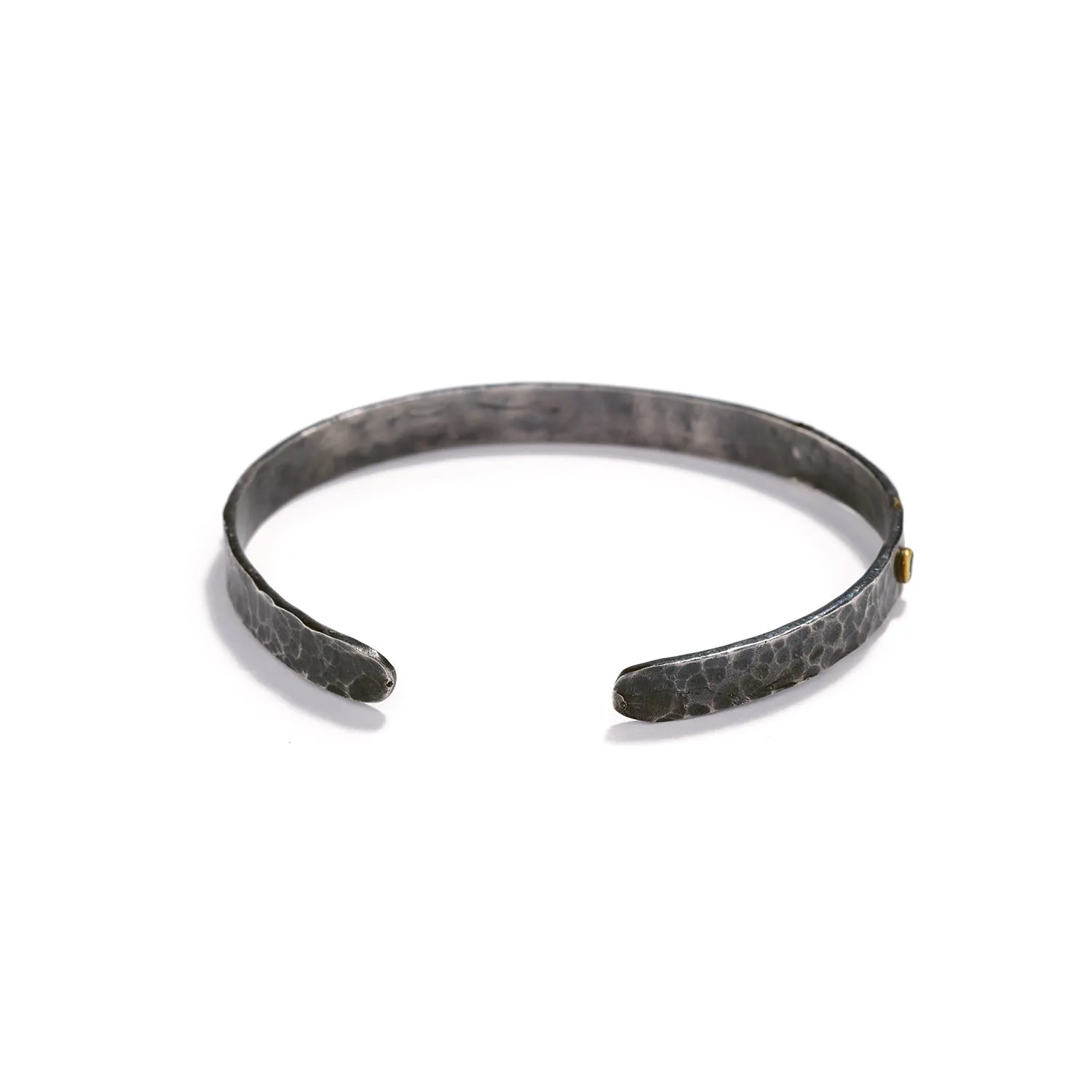 Oxidized Silver and Emerald Bracelet