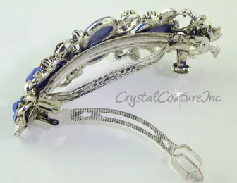 Pear Rhinestone with Gold 3.5" Barrette