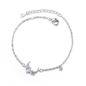 Pearl star moon sterling silver bracelet