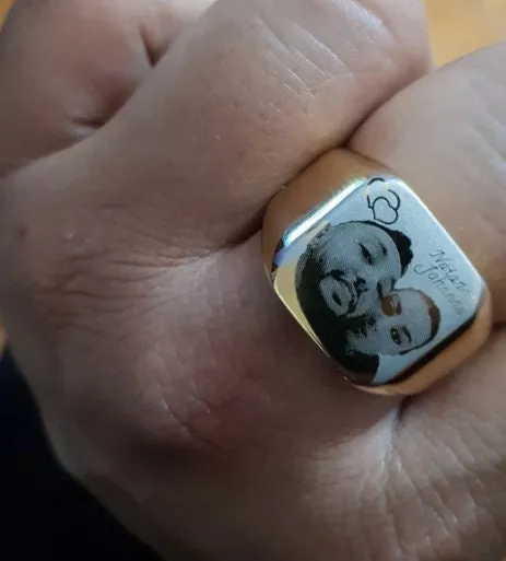 Personalized Engraved Photo Ring - Custom Mens Signet Ring Women Name Ring Engraving From Photo Family Fathers Day Gift Boyfriend Husband