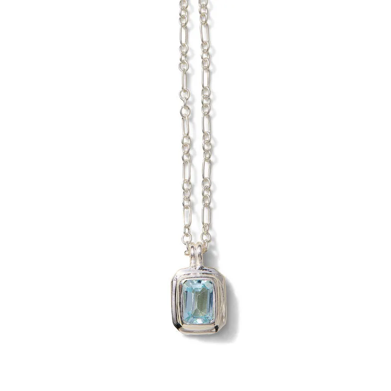 Petra Necklace, Blue Topaz, Silver
