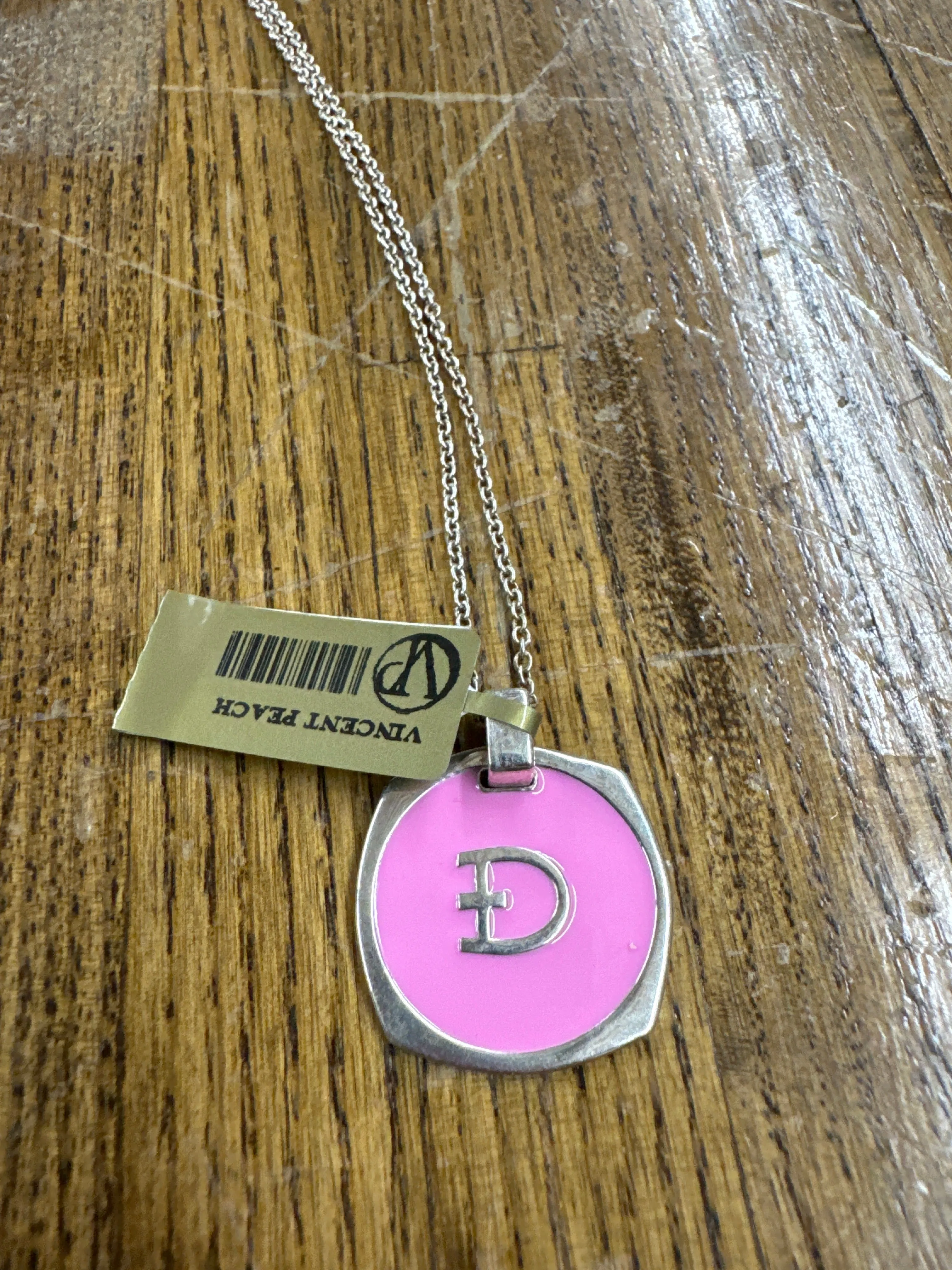 Pink Enamel Pendant