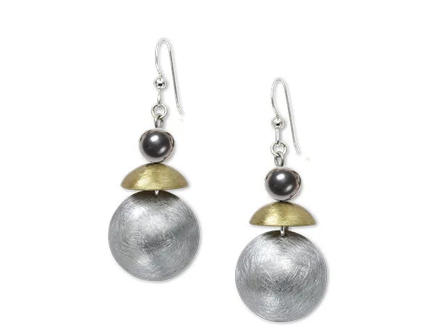 POND Playful Go-To Mixed Metal Dangle Earrings with Metal and Accent Bead Options from the SCULPTURAL Collection