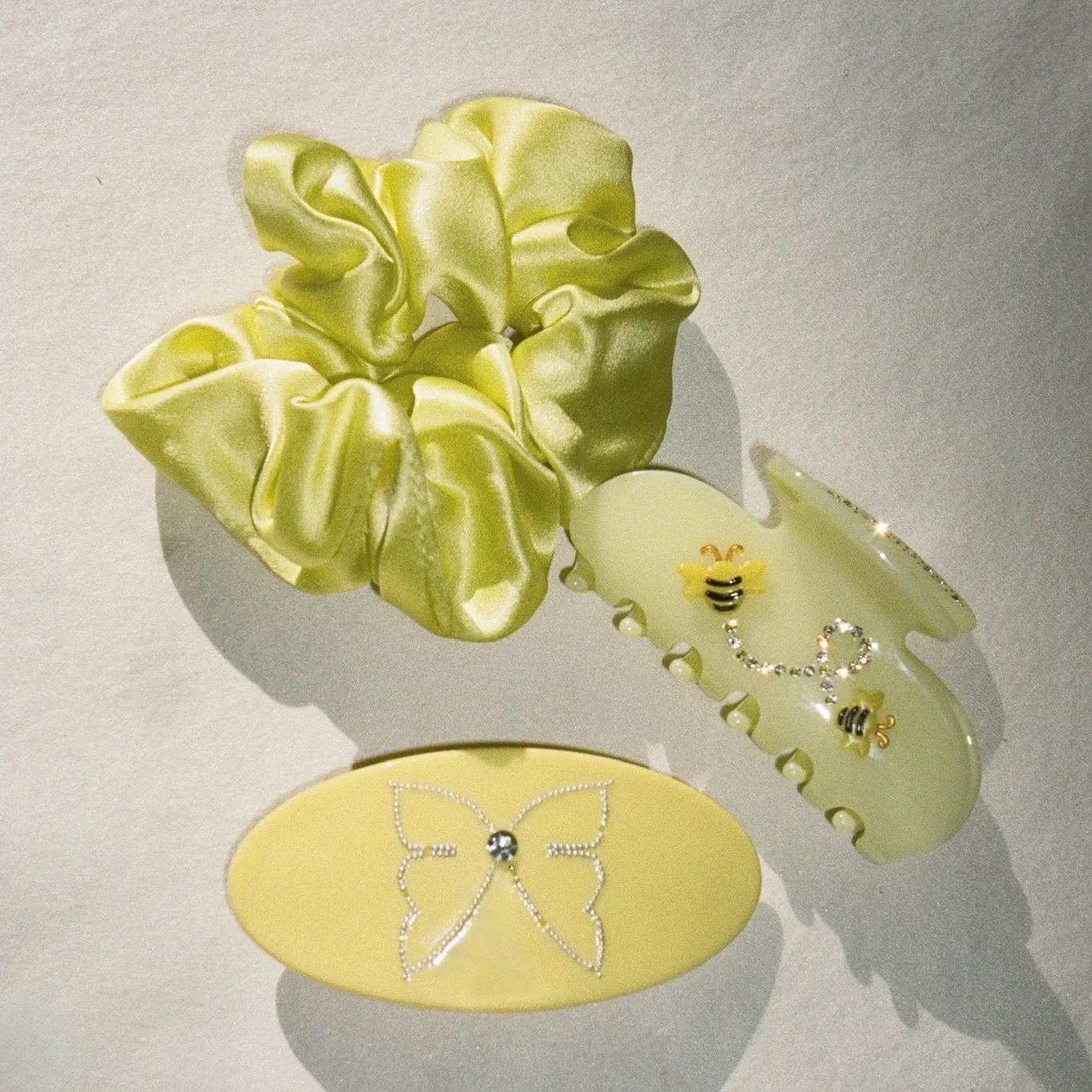 Ponytail Barrette in Lemon Drop