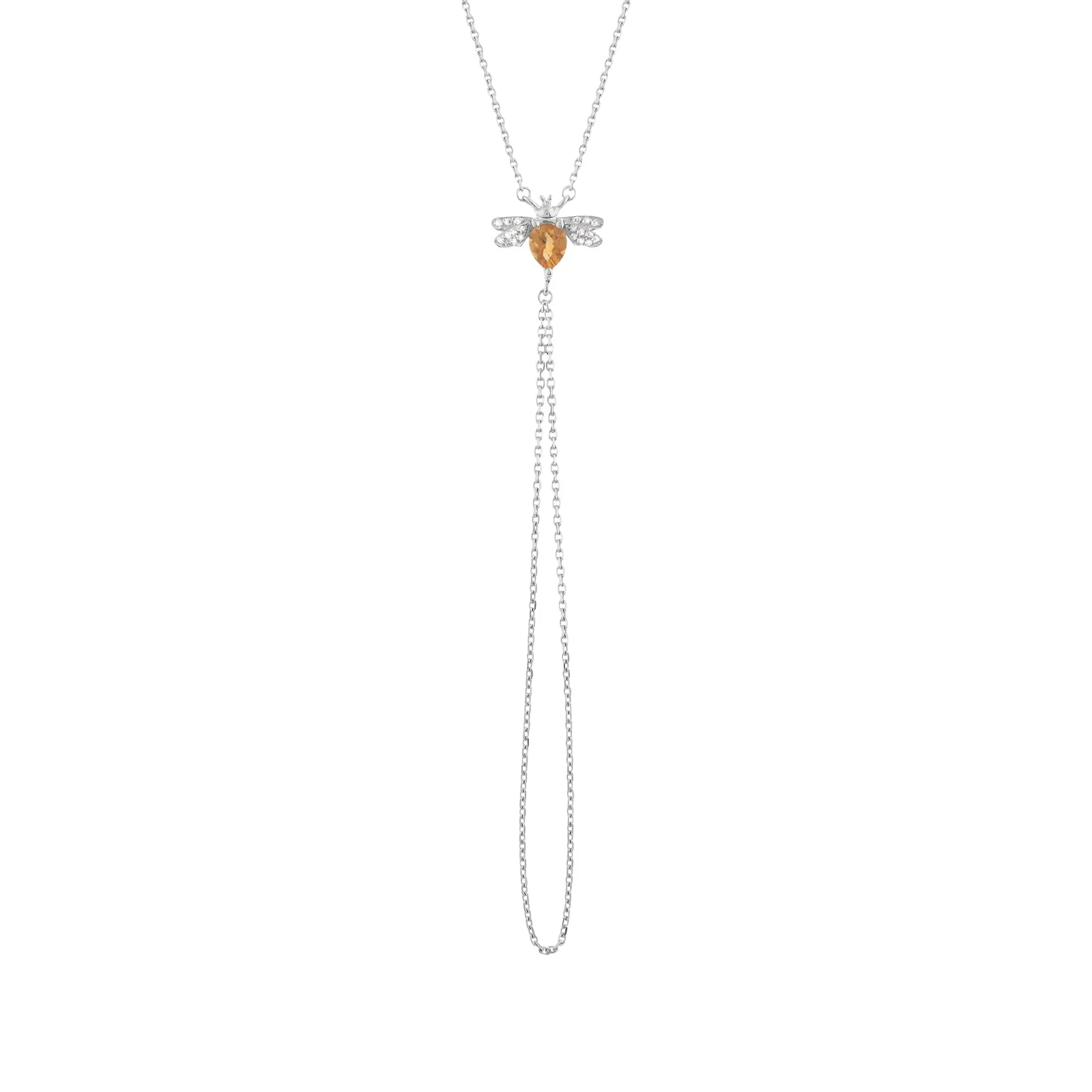QUEEN BEE GOLD CITRINE DIAMOND HAND CHAIN