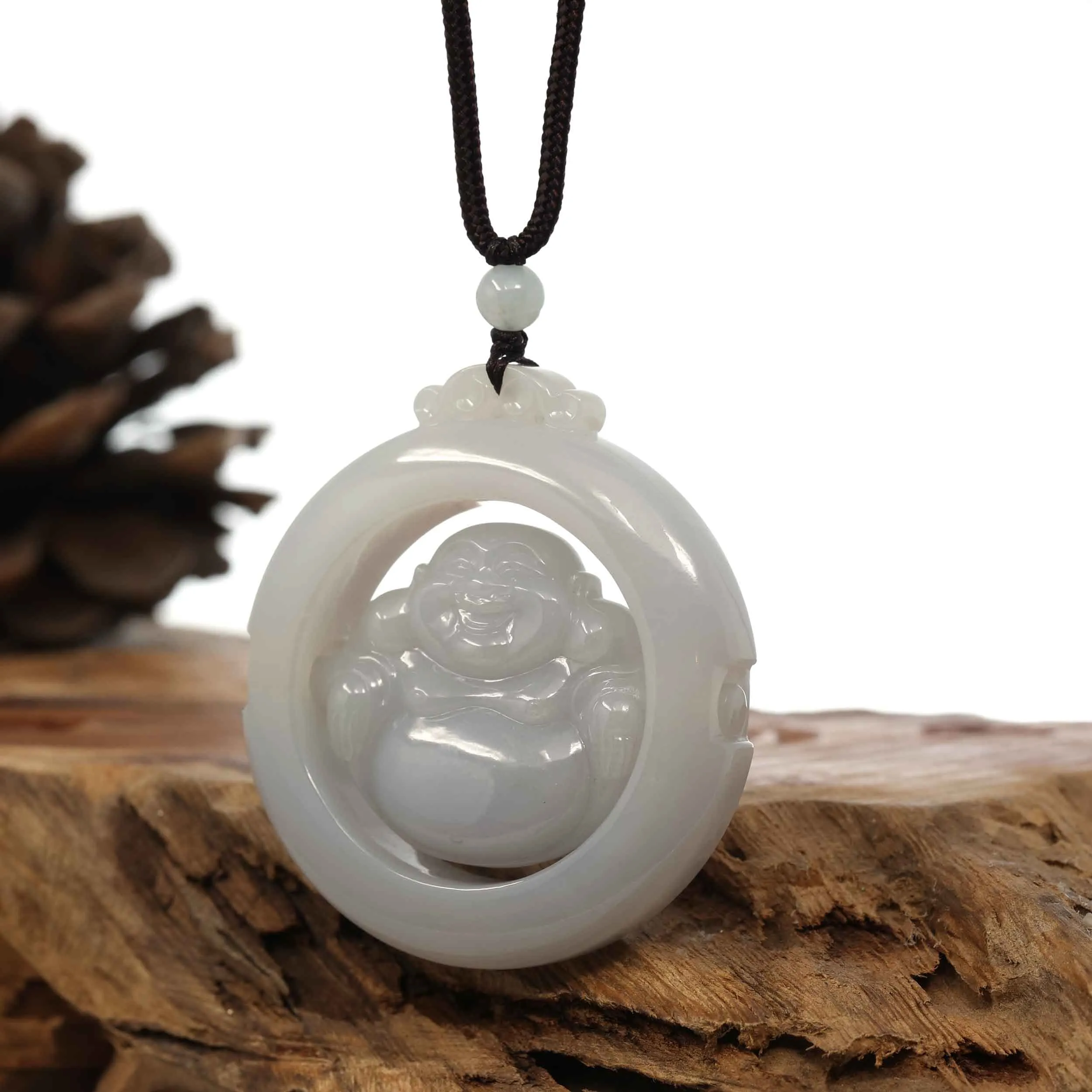 RealJade® Co. "Goddess of Compassion" Genuine Burmese Jadeite Jade Guanyin Pendant
