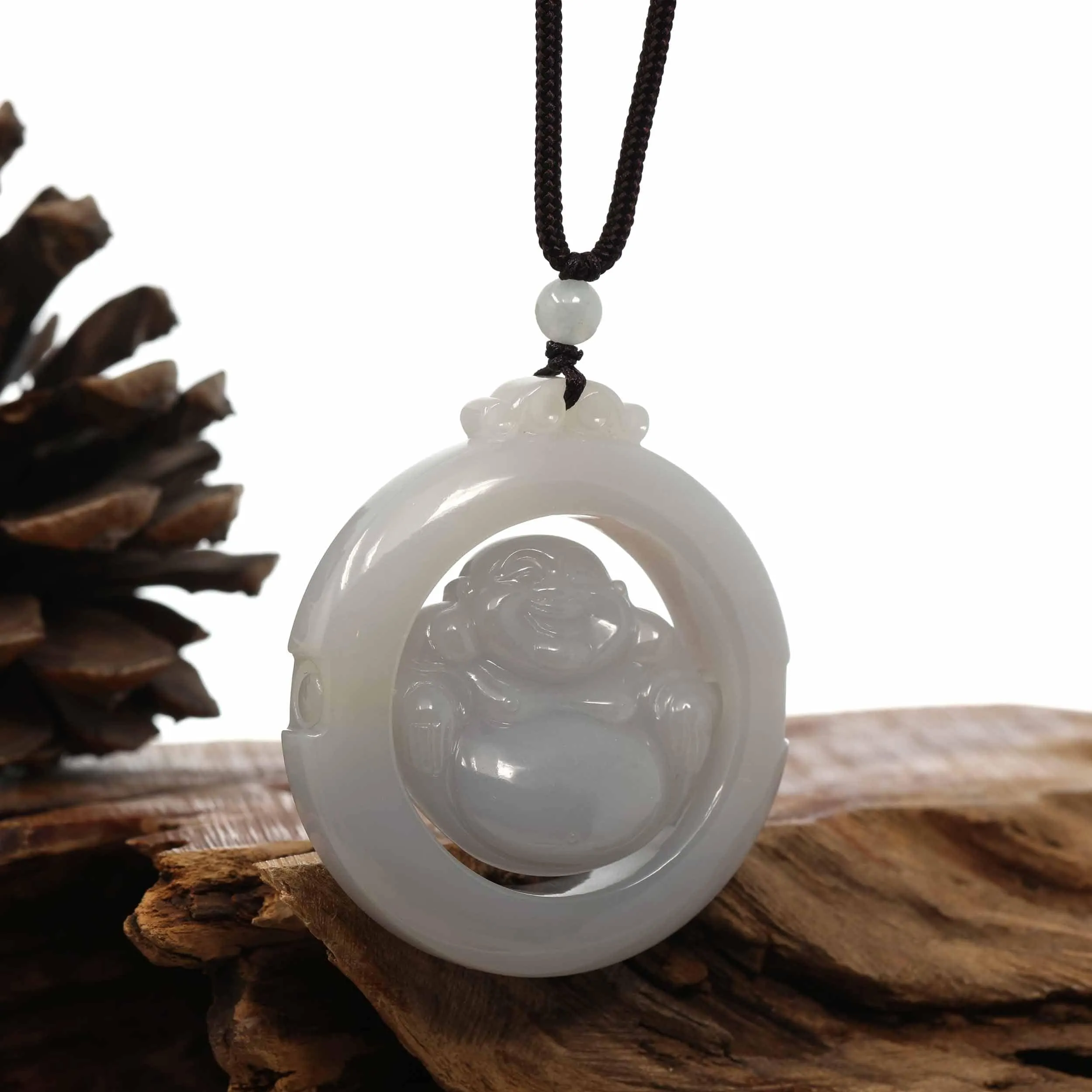 RealJade® Co. "Goddess of Compassion" Genuine Burmese Jadeite Jade Guanyin Pendant