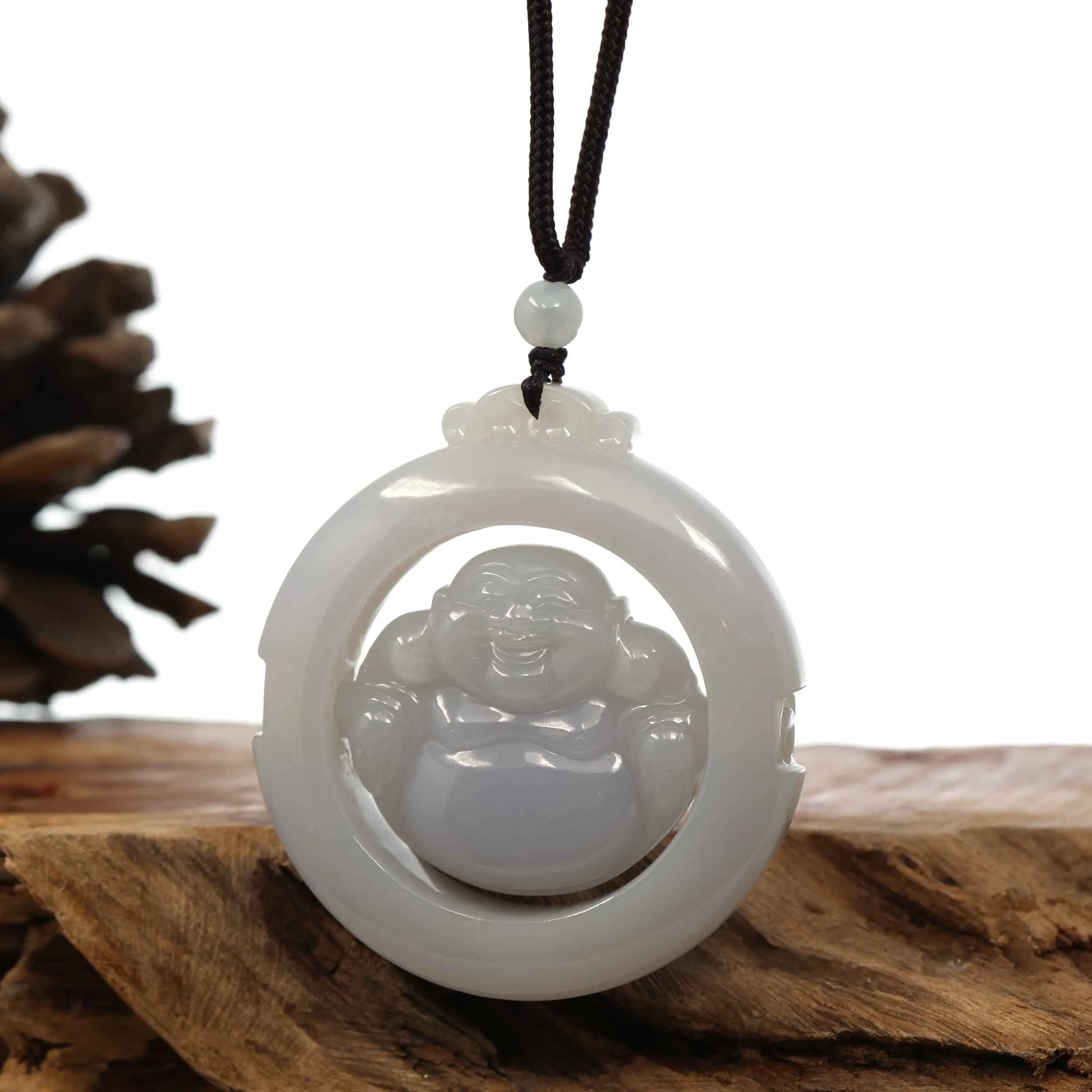 RealJade® Co. "Goddess of Compassion" Genuine Burmese Jadeite Jade Guanyin Pendant