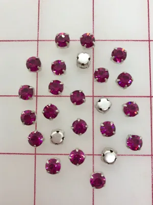 Rhinestones - 29SS Swarovski Fuchsia Chaton Montees 24-PK