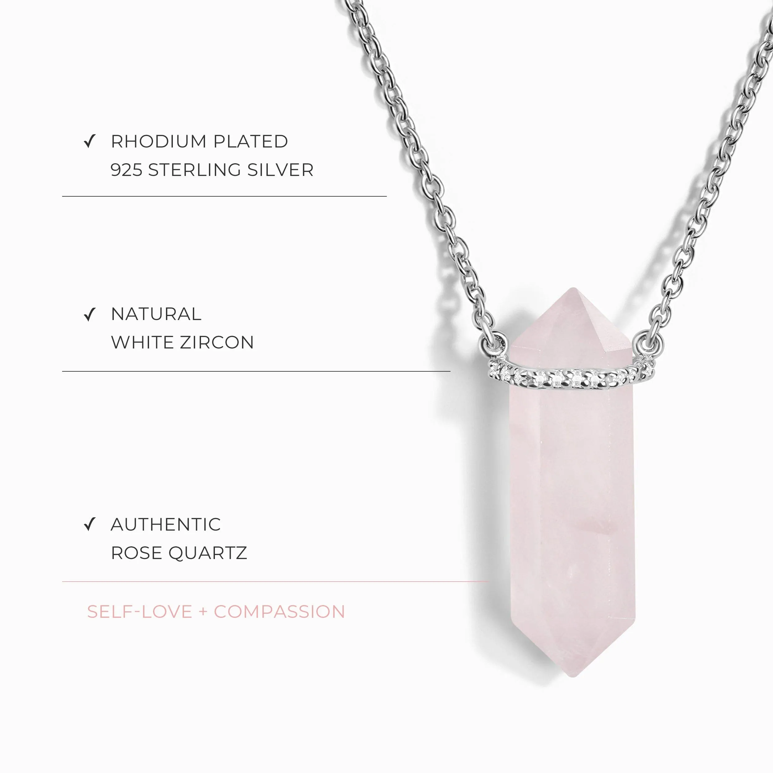 Rose Quartz Necklace - Supernal