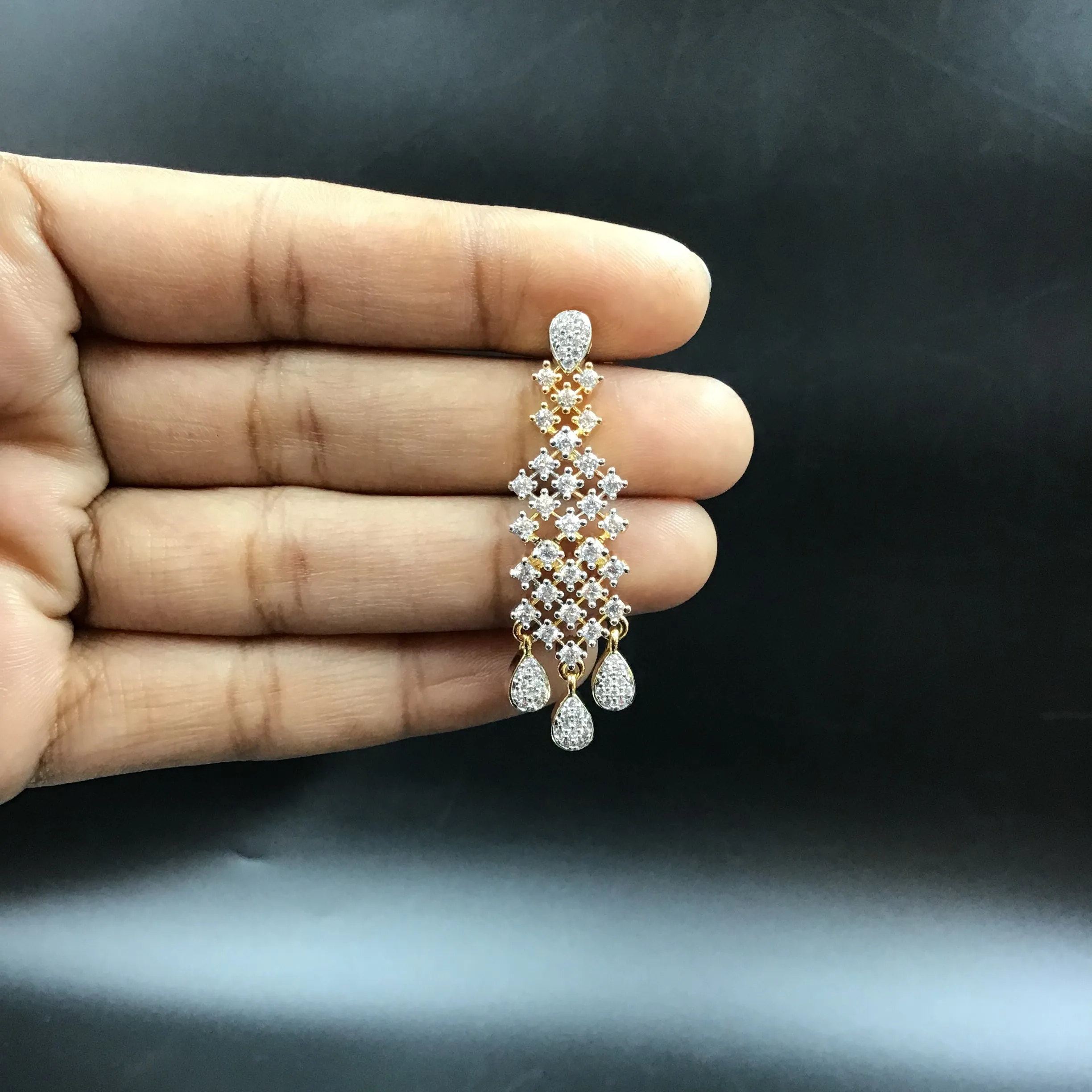 Round Neck Zircon/AD Necklace Set 6209-08