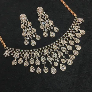 Round Neck Zircon/AD Necklace Set 6221-08