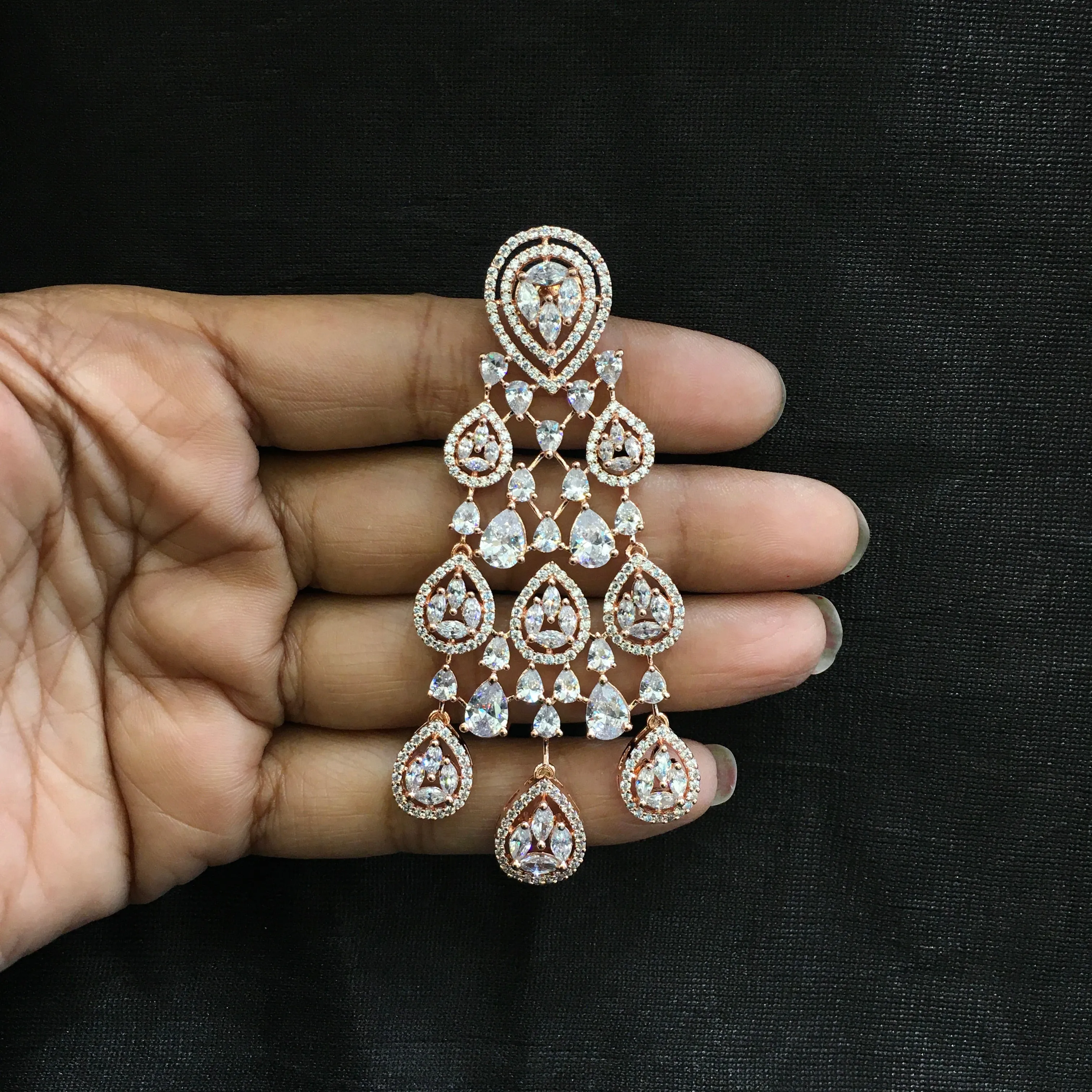 Round Neck Zircon/AD Necklace Set 6221-08