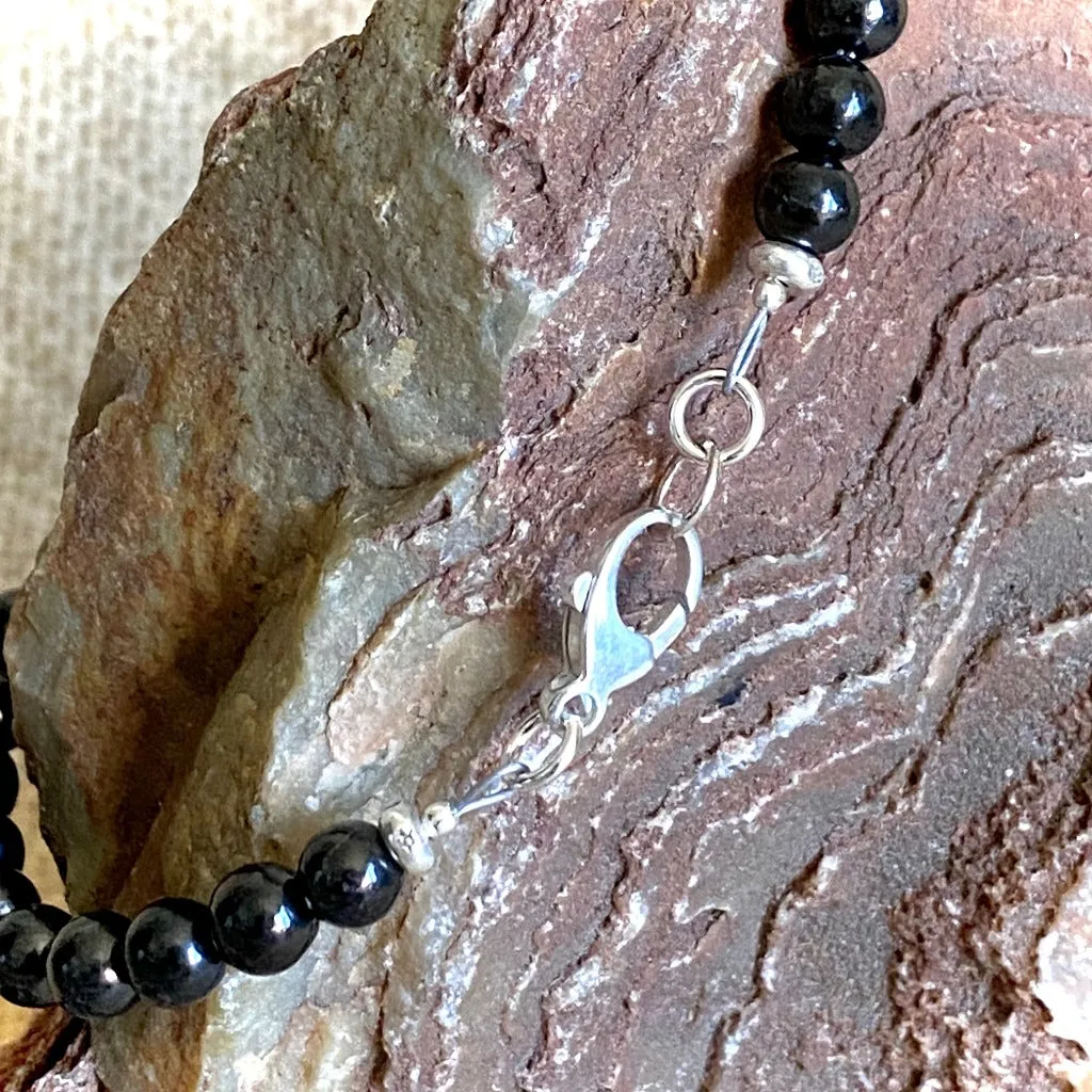 Shungite Navaratna Bracelet, 9 Astrological Gemstones for Health, Wealth & Happiness, Sun Charm