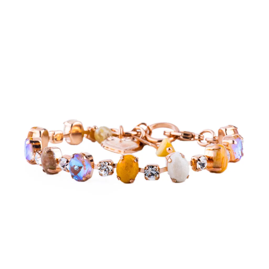 Small Oval and Round Stone Bracelet in "Butter Pecan" *Preorder*
