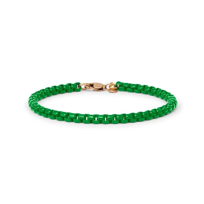 Sophia Box Chain Bracelet in Emerald