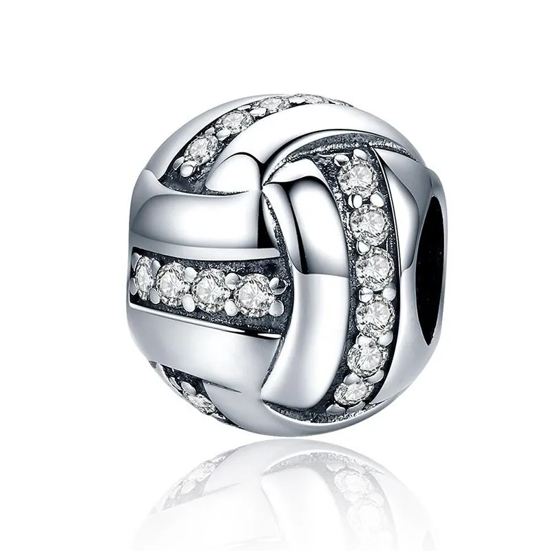 Sterling Silver Football Sports Charm Beads