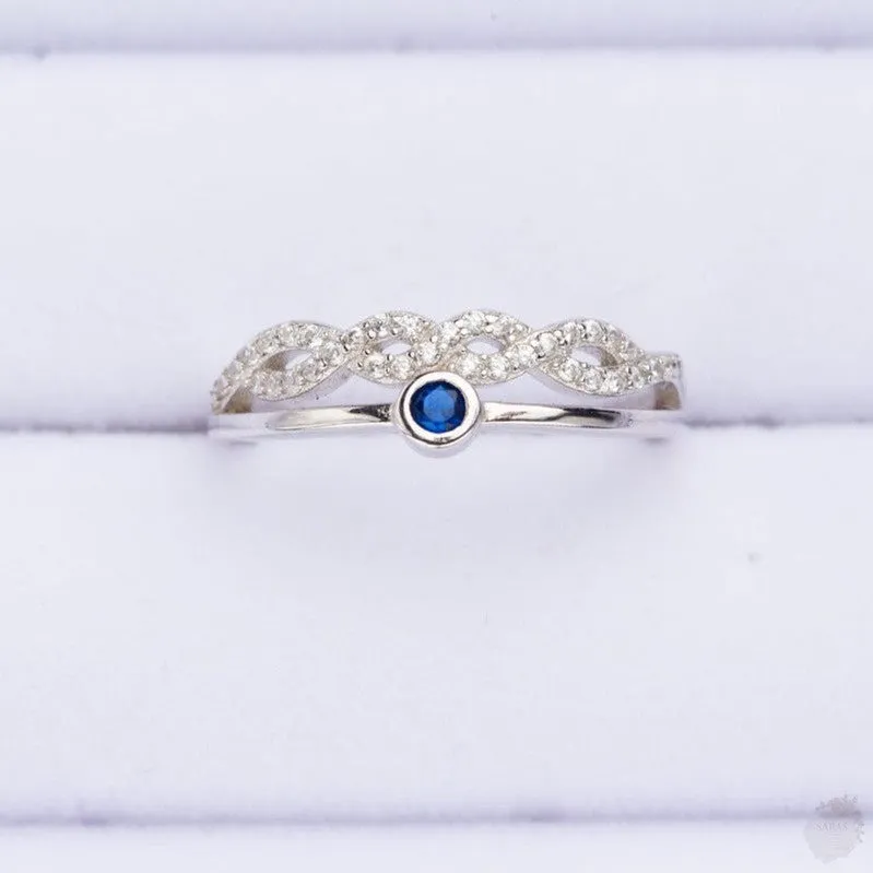 Sterling Silver Ring with Gemstones