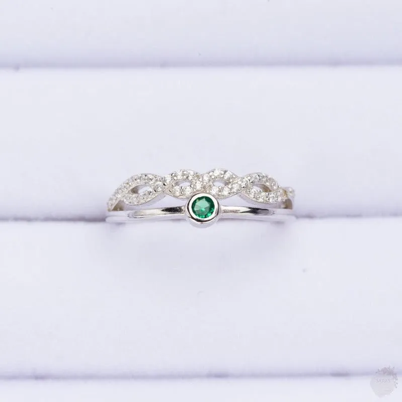 Sterling Silver Ring with Gemstones
