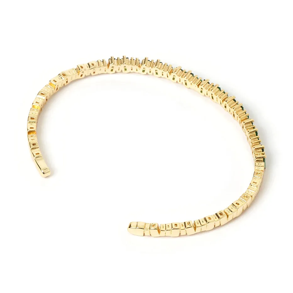 Suki Gold Cuff Bracelet - Emerald