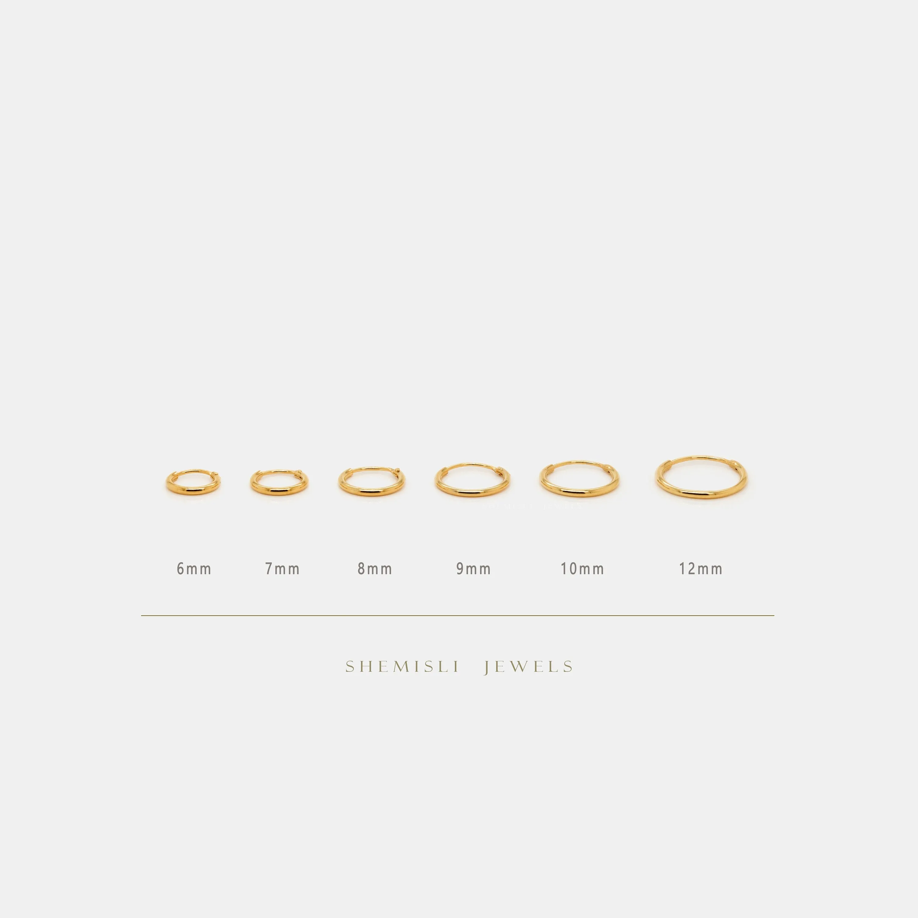 Thin Hoops Rings for Ear Piercings, Hoop With Hinge, 6, 7, 8, 9, 10, 12mm, Unisex, Gold, Silver SH426, SH427, SH428, SH429, SH430, SH432