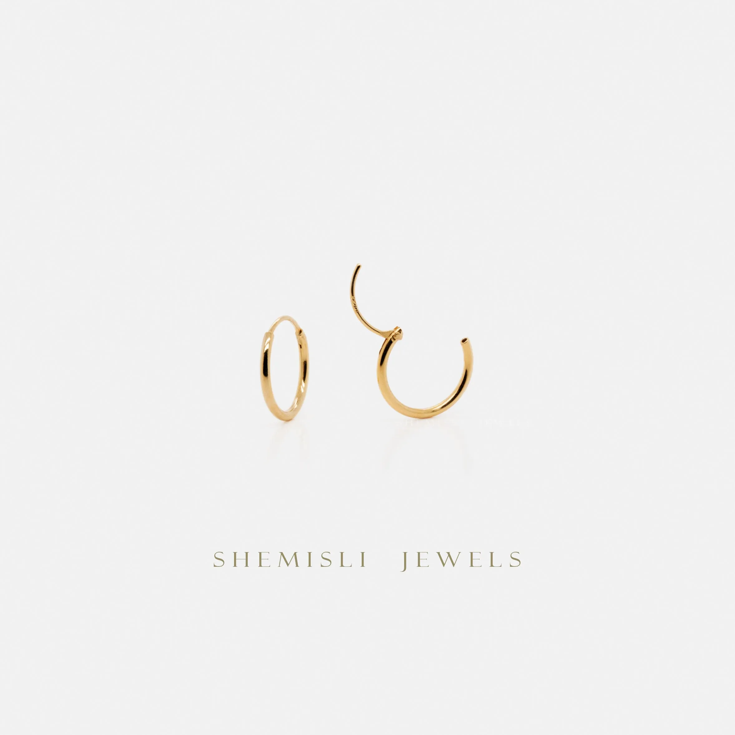 Thin Hoops Rings for Ear Piercings, Hoop With Hinge, 6, 7, 8, 9, 10, 12mm, Unisex, Gold, Silver SH426, SH427, SH428, SH429, SH430, SH432