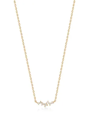 Tiny Dainty Necklace, 18K Gold Plated, .925 Sterling Silver Luxury Irregular Zircon Necklace