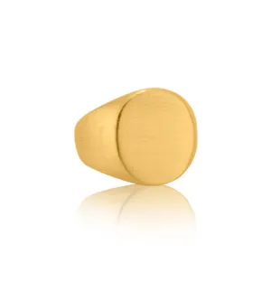 Uni Signet Ring, Matte, Gold