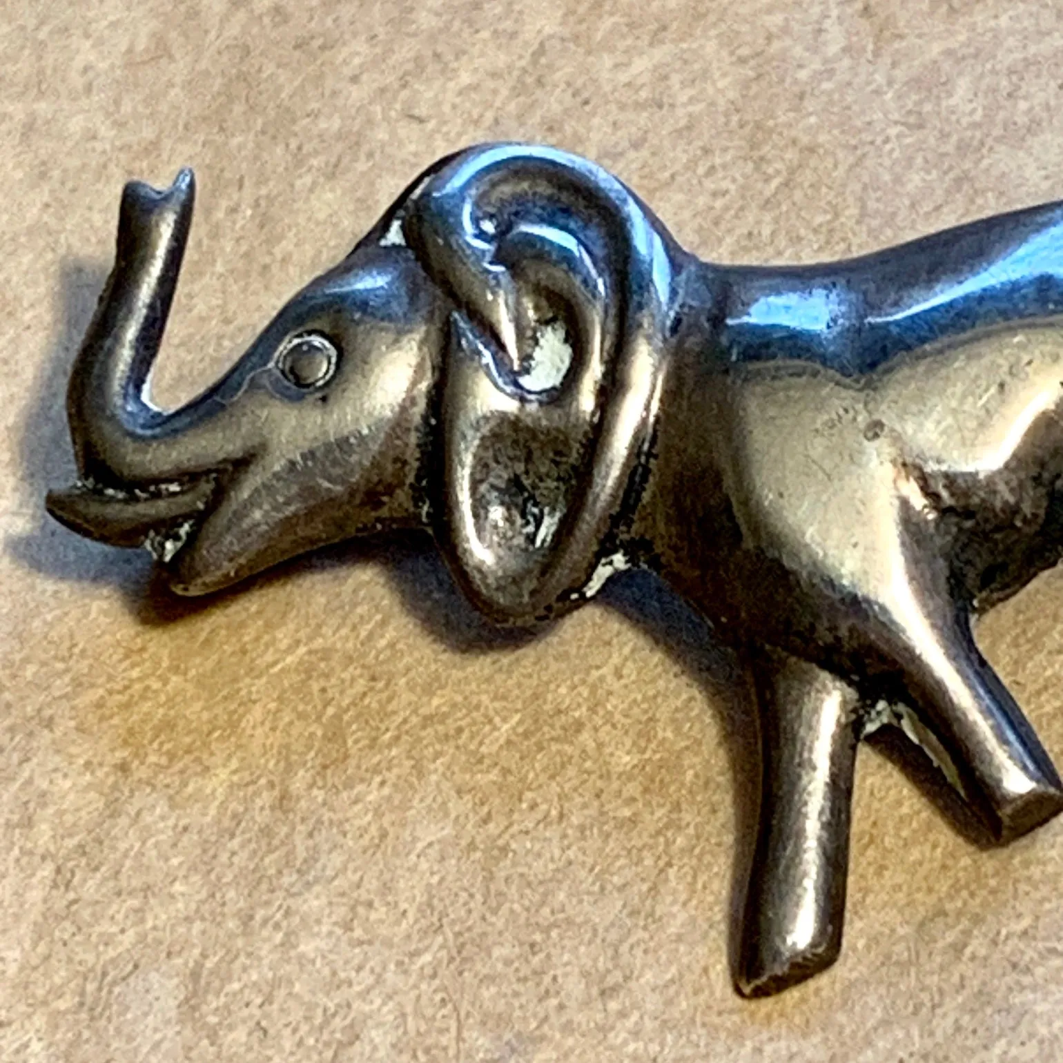 Vintage Sterling Elephant Brooch