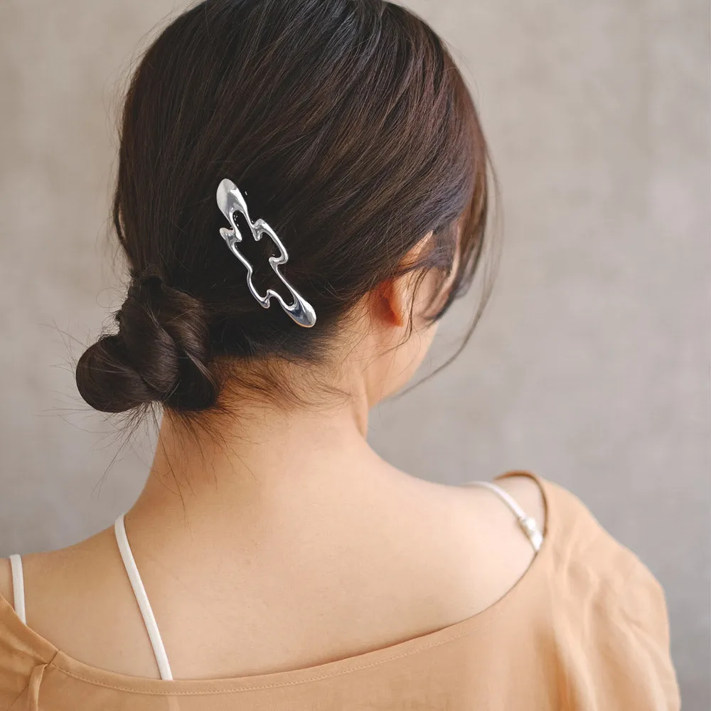 Wavy Flower Hair Barrette