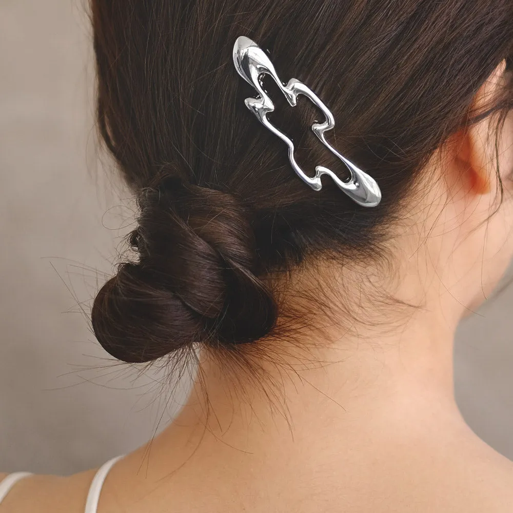 Wavy Flower Hair Barrette