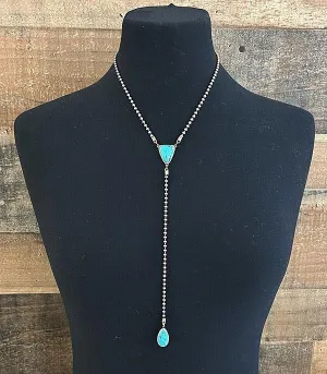 Western Turquoise Lariat Y Necklace