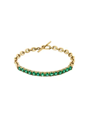 XS Knife Edge Link Emerald Tennis Bracelet