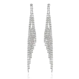 Yellow Chimes Crystal Earrings for Women A5 High Grade Crystal Glamouring Chandelier Long Crystal Danglers Earrings for Women and Girls