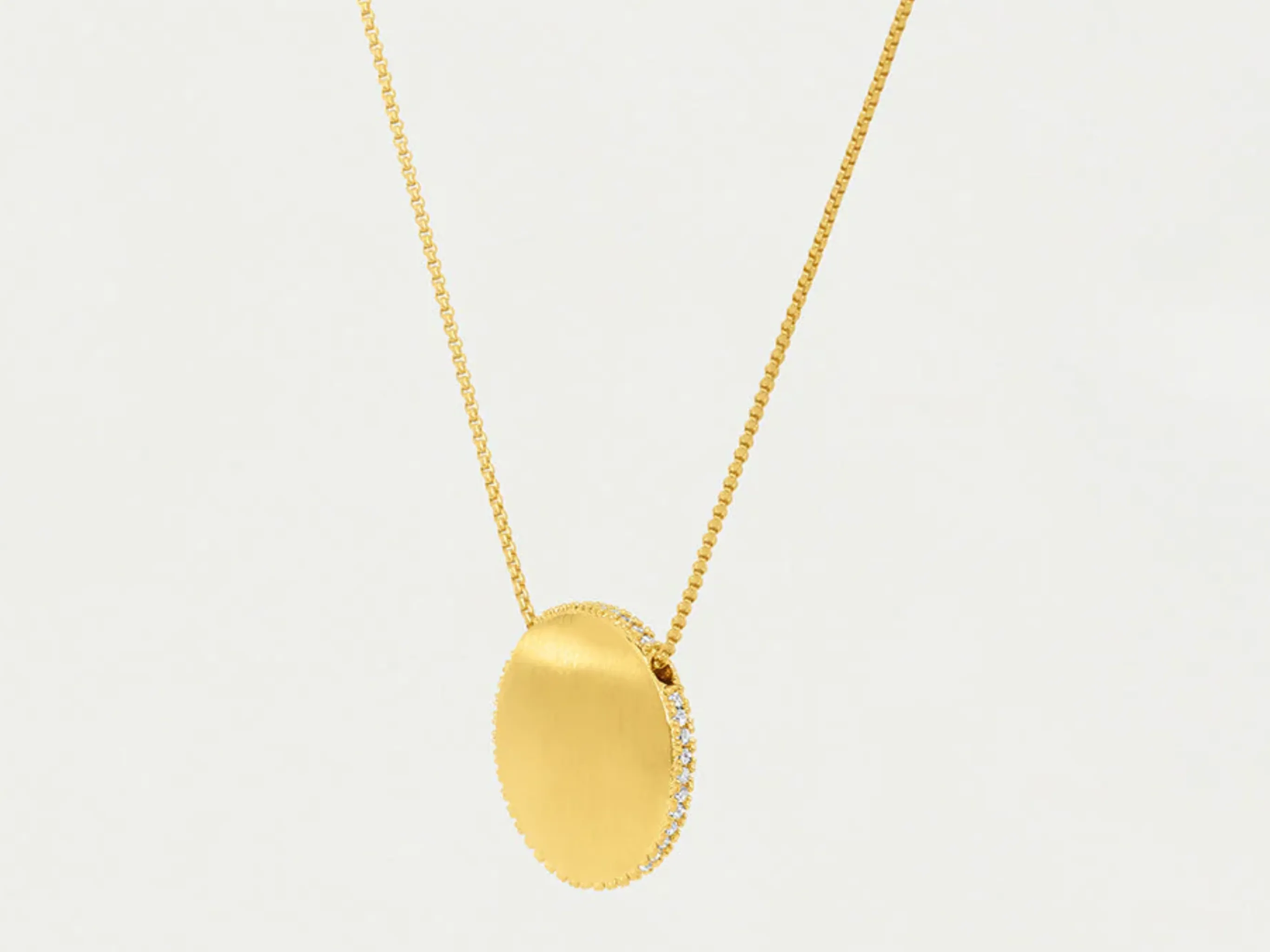 Yellow Gold & White Topaz Pendant Necklace