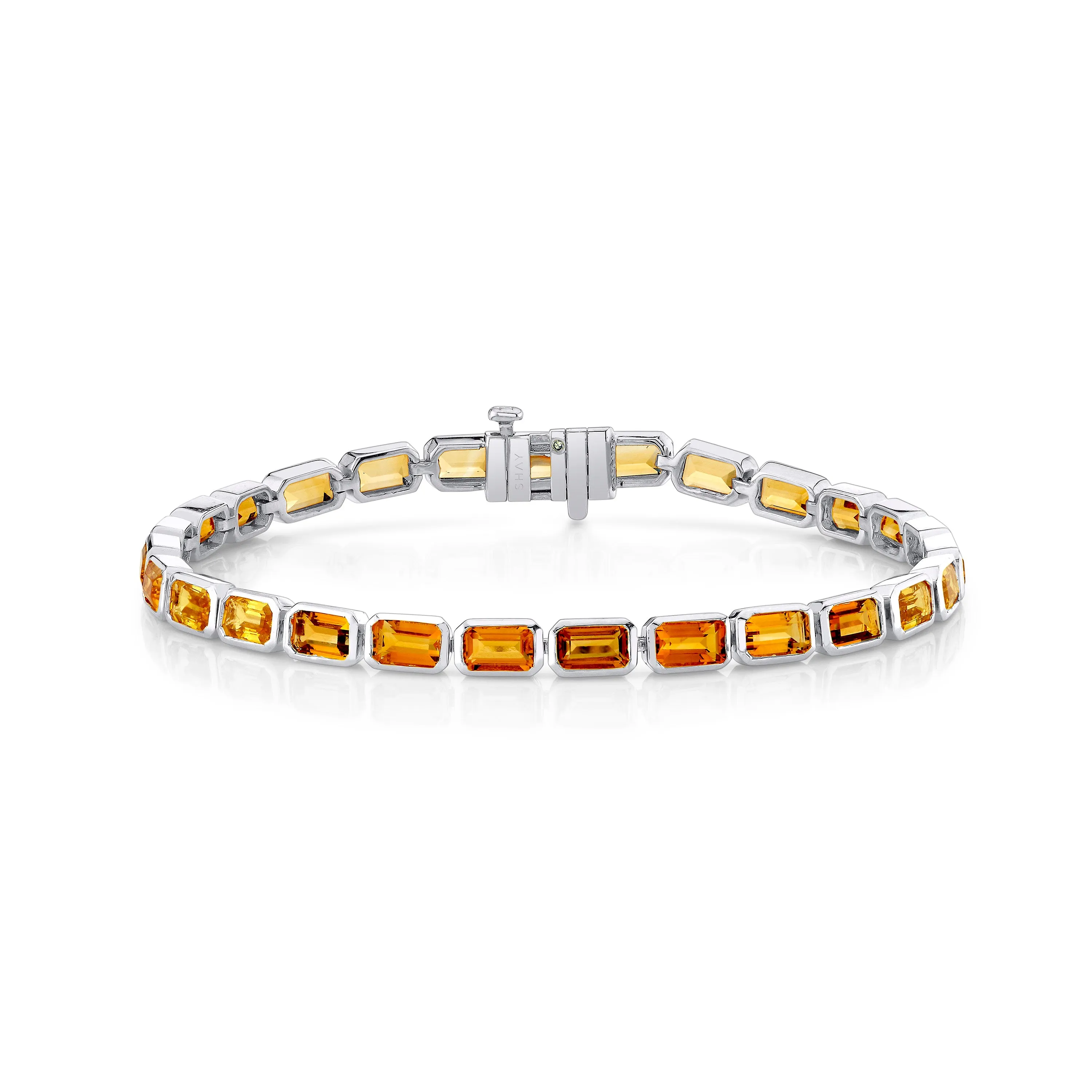YELLOW SAPPHIRE & CITRINE EAST WEST TENNIS BRACELET