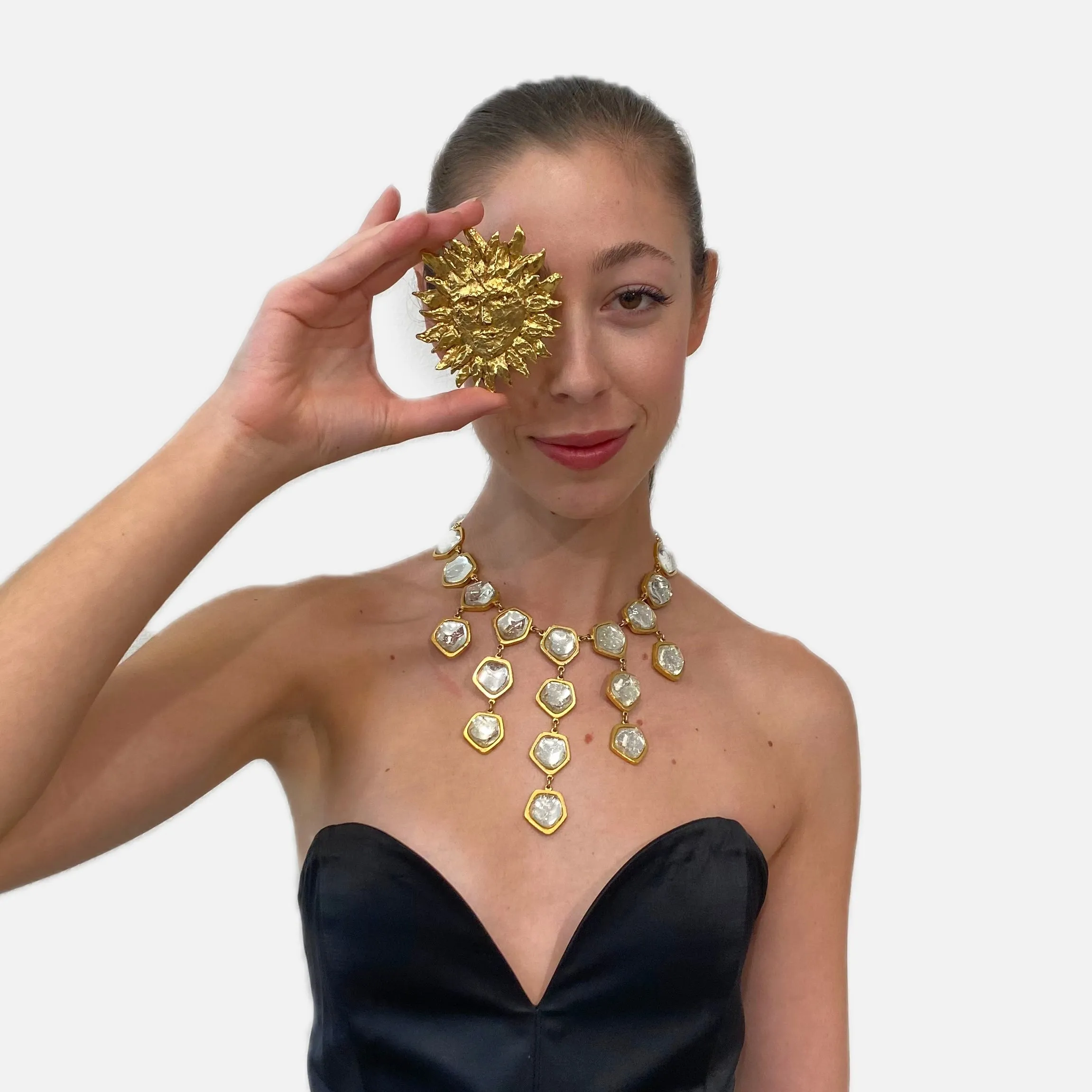 YSL Sun Face Brooch