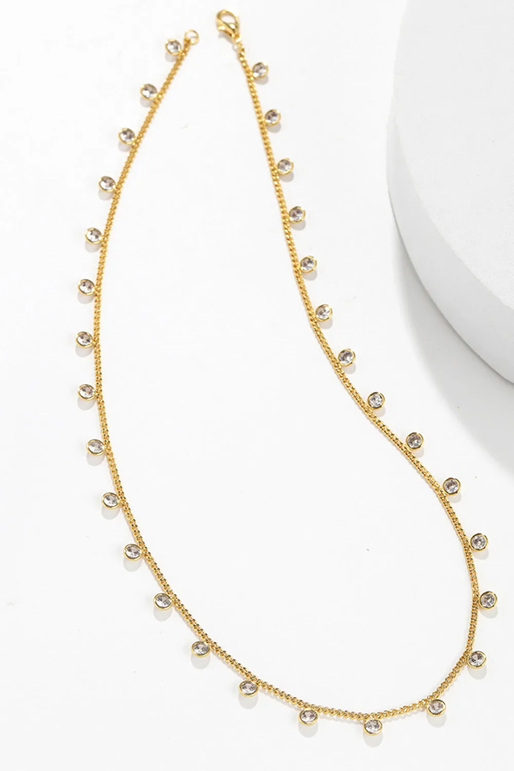 Zircon Decor Copper Necklace